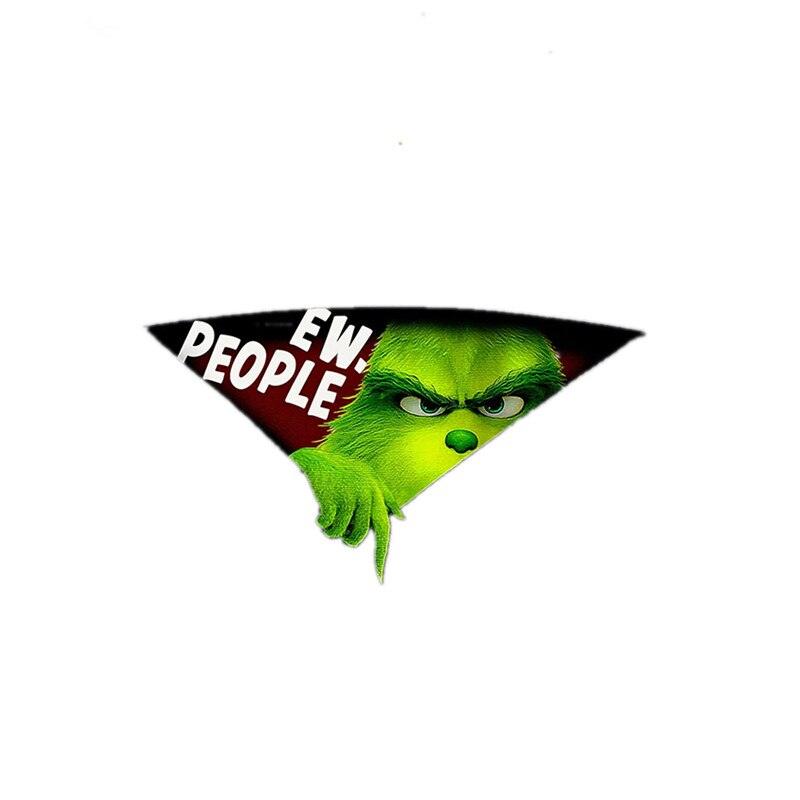3D Green Haired Monster Christmas Car Cracked Car Decal Sticker Waterproof Easy Install PVC Vinyl Home Decoration