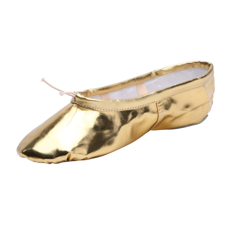 Gold & Silver PU Dance Ballet Shoes – Soft Sole Gym and Footwear for Girls and Women in Comfort-Focused Design