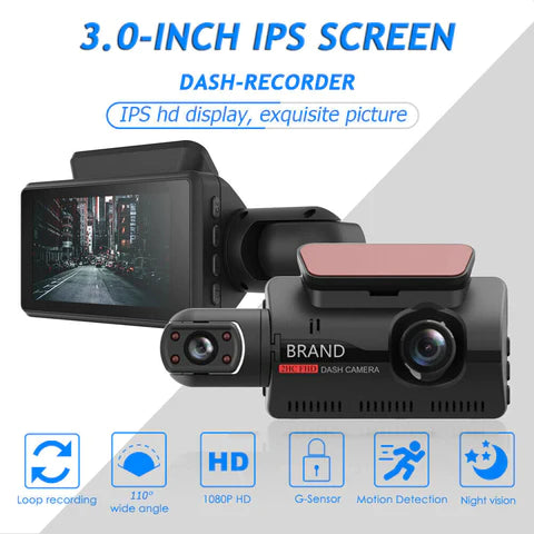 Dual Lens Car Dash Cam 1080P Front And Rear