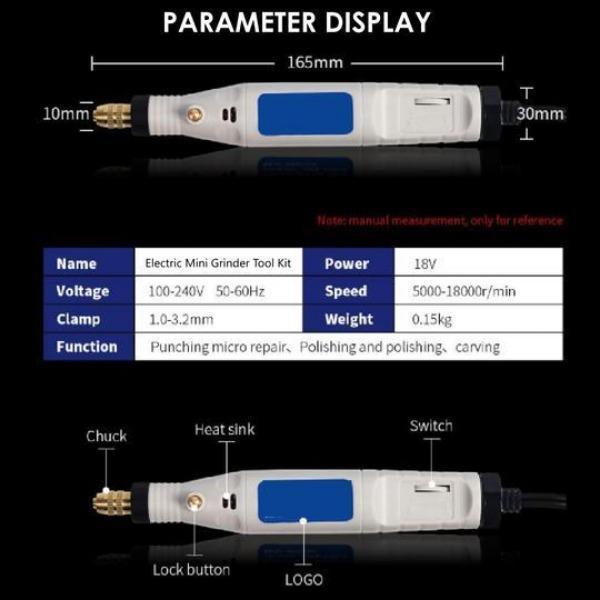 Electric Mini Grinder Tool Kit, mini die grinder porlex, Power Carving Machine, cordless Diy Carving Sculpture Wood Tool