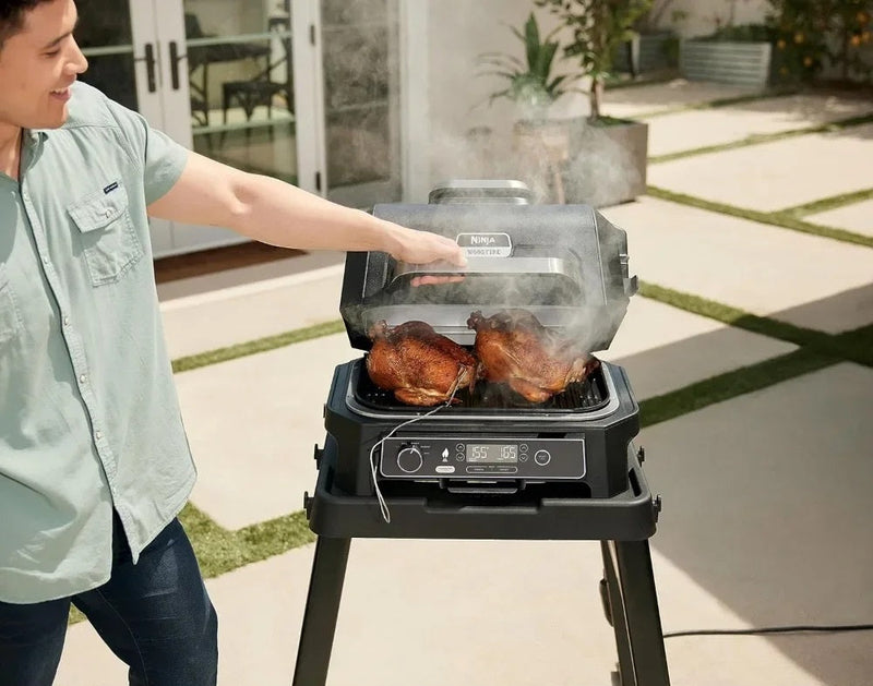 Outdoor Grill & Smoker – XL 4-in-1 Electric BBQ, Air Fryer & Bake Station