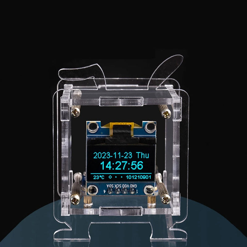 Mini Electronic Clock DIY Kit – 0.96" OLED Display with WiFi and Fun Soldering Assembly for Creative Tech Enthusiasts