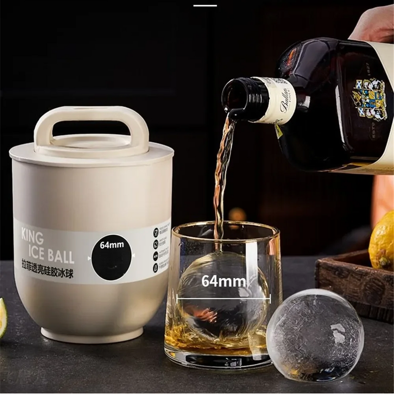 Large Whiskey Ice Ball Mold – Crystal Clear, Bubble-Free Ice Spheres Made Easy with Food-Grade Silicone for Smooth Chilling