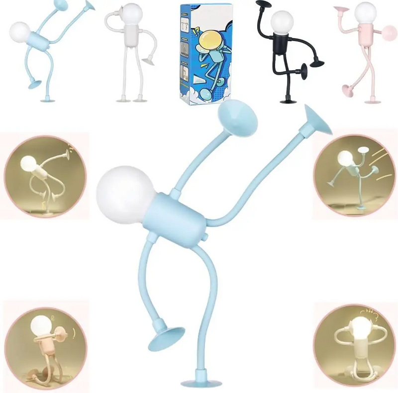 DIY Flexible Sportsman Nightlight – Adjustable Fun Suction Cup Lamp for Bedroom & Holiday Decor