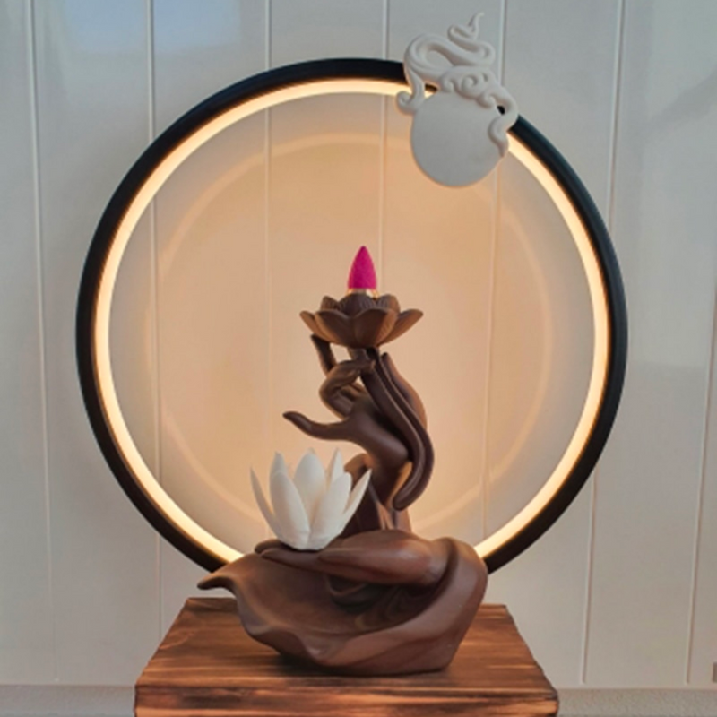 Buddha Hand Backflow Incense Burner LED Lamp