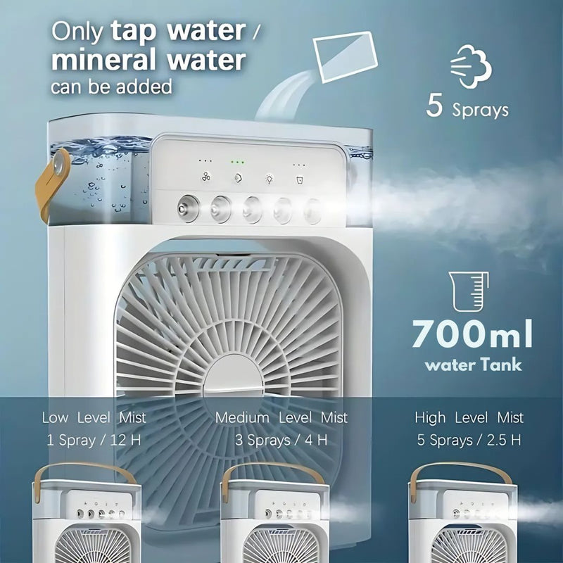 3-in-1 Air Cooler Humidifier | Portable, Adjustable Fan Speeds & Ideal for Bedrooms, Offices & Small Spaces