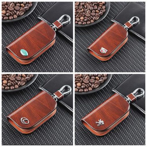 Custom Car Key Fob Leather Case With Your Logo, Fob Cover Protector, Keys Holder Keychain Accessories  For Ford, Mercedes, Toyota, Lexus, Honda