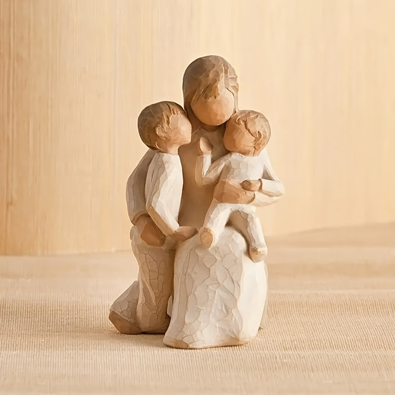 Heart-Shaped Resin Sister & Daughter, Mother & Child Statues – Warm Decorative Gift Celebrating Family Bond, Perfect for Mother’s Day, Birthday or Thanksgiving
