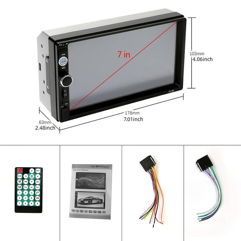 2 Din 7 Inch Car Stereo Touch Screen Multimedia MP5 Radio