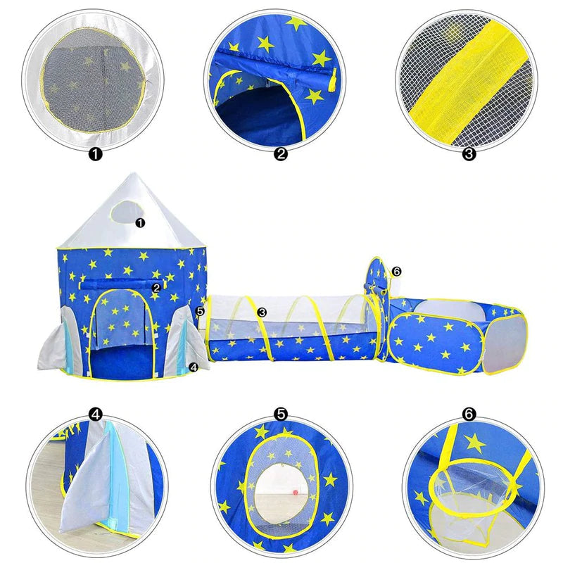 3 In 1 Rocket Ship Play Tent