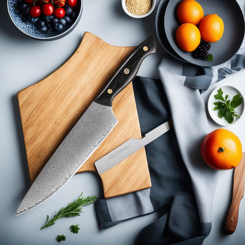 4-Piece Damascus Chef Knife Set With Triple Riveted Wood Handle