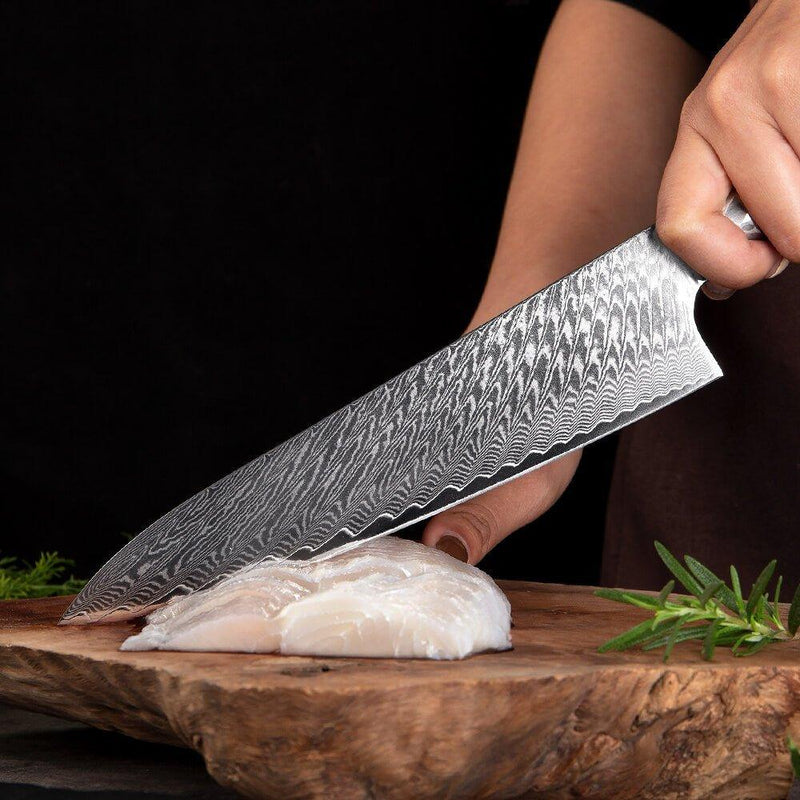 4 Piece Japanese Damascus Chef Knife Set