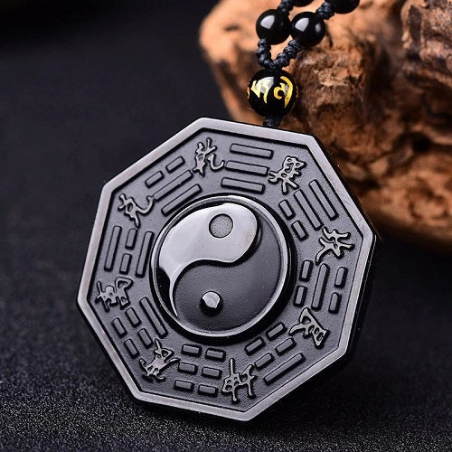 Obsidian Yin-Yang Pendant