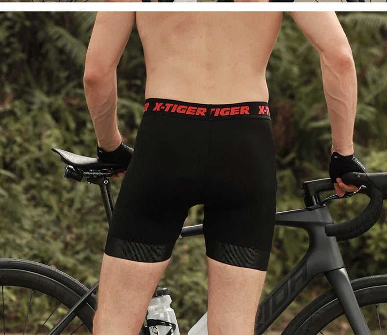 Breathable Men's Padded Cycling Shorts – 5D Underwear with Anti-Slip Leg Grips