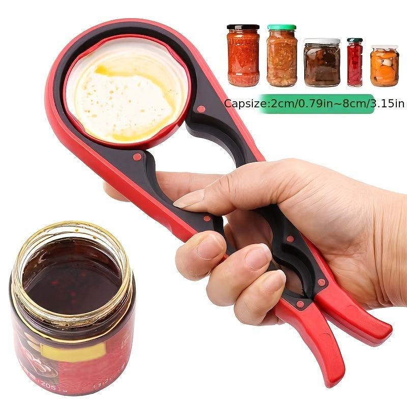 1pc Multi Function Jar Cap Can Bottle Opener, Non-slip Manual Opener, 4 In 1 Opener