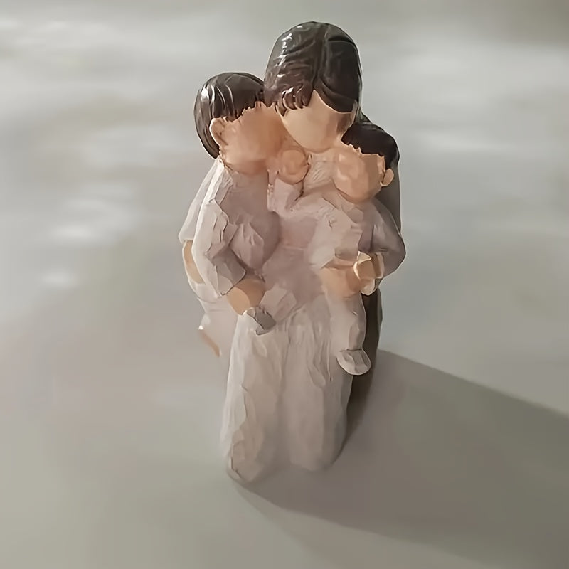 Heart-Shaped Resin Sister & Daughter, Mother & Child Statues – Warm Decorative Gift Celebrating Family Bond, Perfect for Mother’s Day, Birthday or Thanksgiving