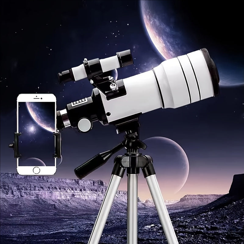 The F30070 professional astronomical telescope features high magnification and high definition. It is suitable for deep space exploration, lunar observation, stargazing and bird watching.