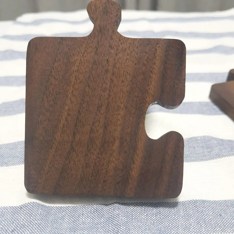Rustic Walnut Puzzle Wood Coaster – Heat-Resistant, Durable & Stylish Protection for Your Table