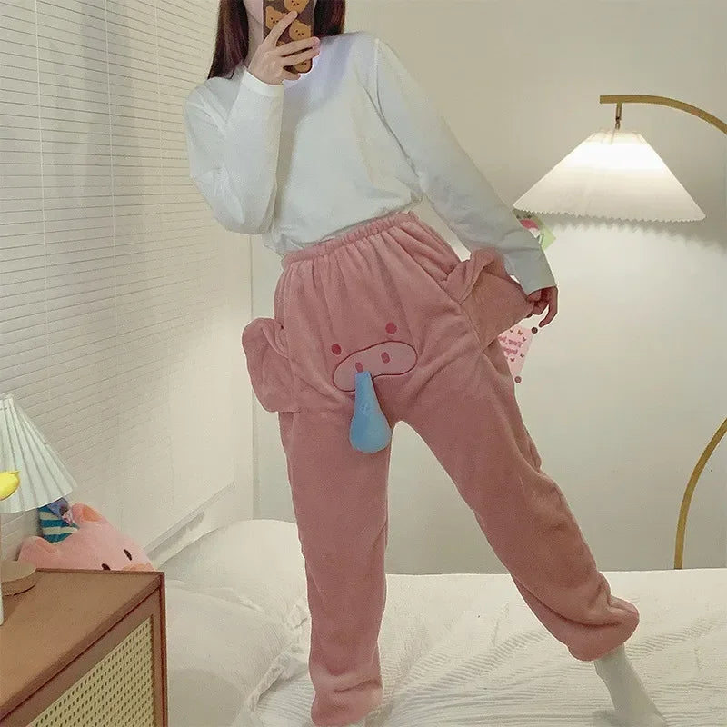 Cute Dumbo Elephant Pajama Pants – 3D Creative Disney Winter Lounge Pants for Girls & Fun Sleepwear Gifts