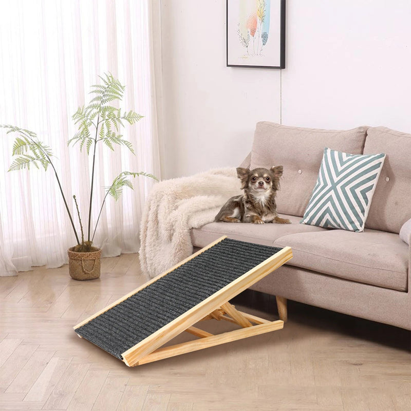 Adjustable Wooden Pet Ramp – Foldable Non-Slip Ladder for Easy Access