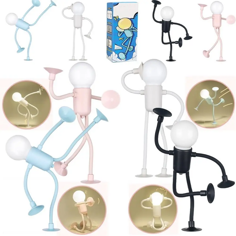 DIY Flexible Sportsman Nightlight – Adjustable Fun Suction Cup Lamp for Bedroom & Holiday Decor