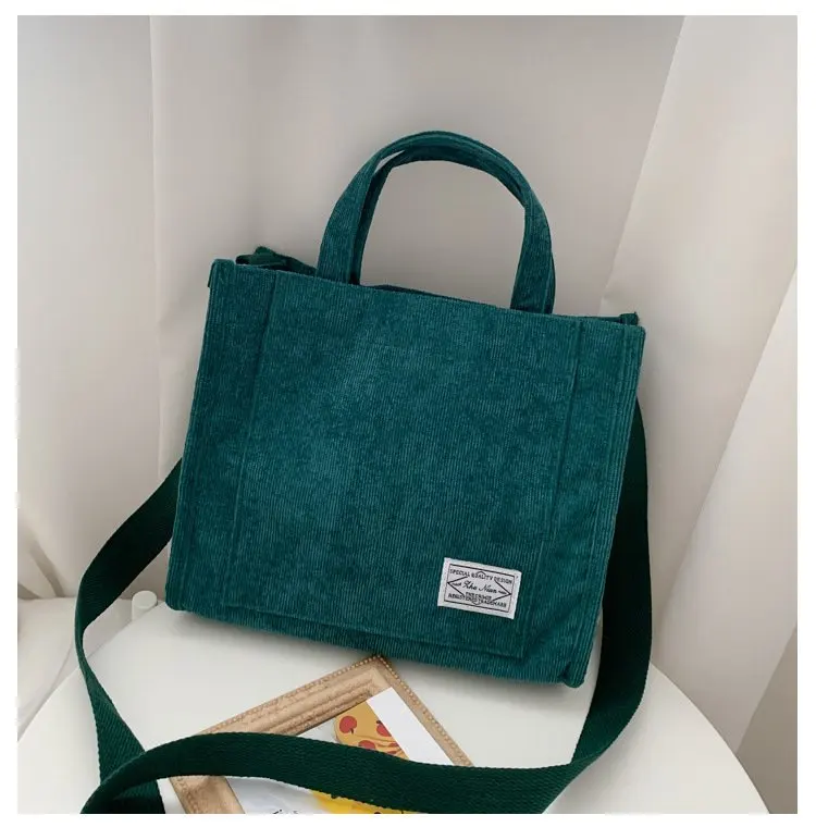 Corduroy Small Square Shoulder Bag – Trendy Women’s Large-Capacity Handbag, Ideal for Students, Shopping, Work & Travel