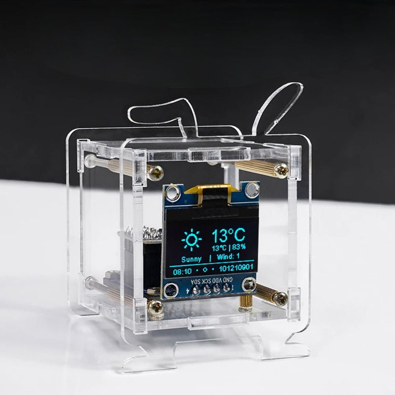 Mini Electronic Clock DIY Kit – 0.96" OLED Display with WiFi and Fun Soldering Assembly for Creative Tech Enthusiasts