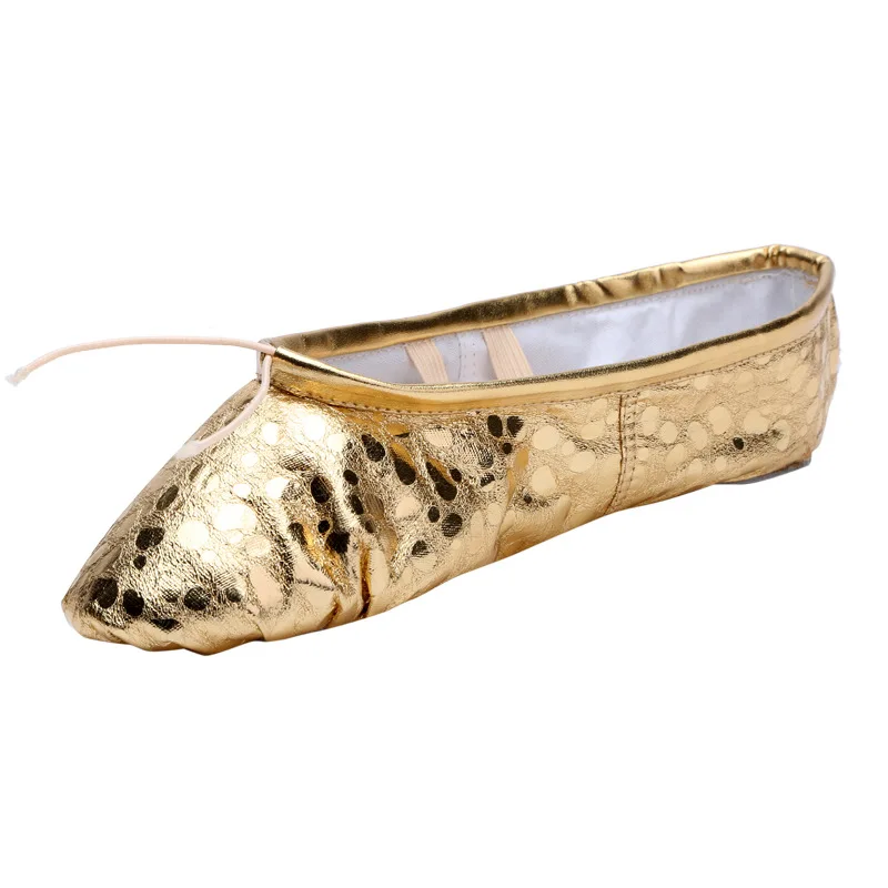 Gold & Silver PU Dance Ballet Shoes – Soft Sole Gym and Footwear for Girls and Women in Comfort-Focused Design