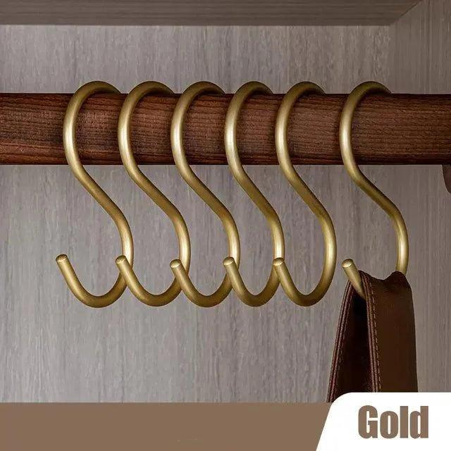 5 pcs Matte Gold/Silver Small S Shape Hook Holders │ Modern Practical Clothes Hanger