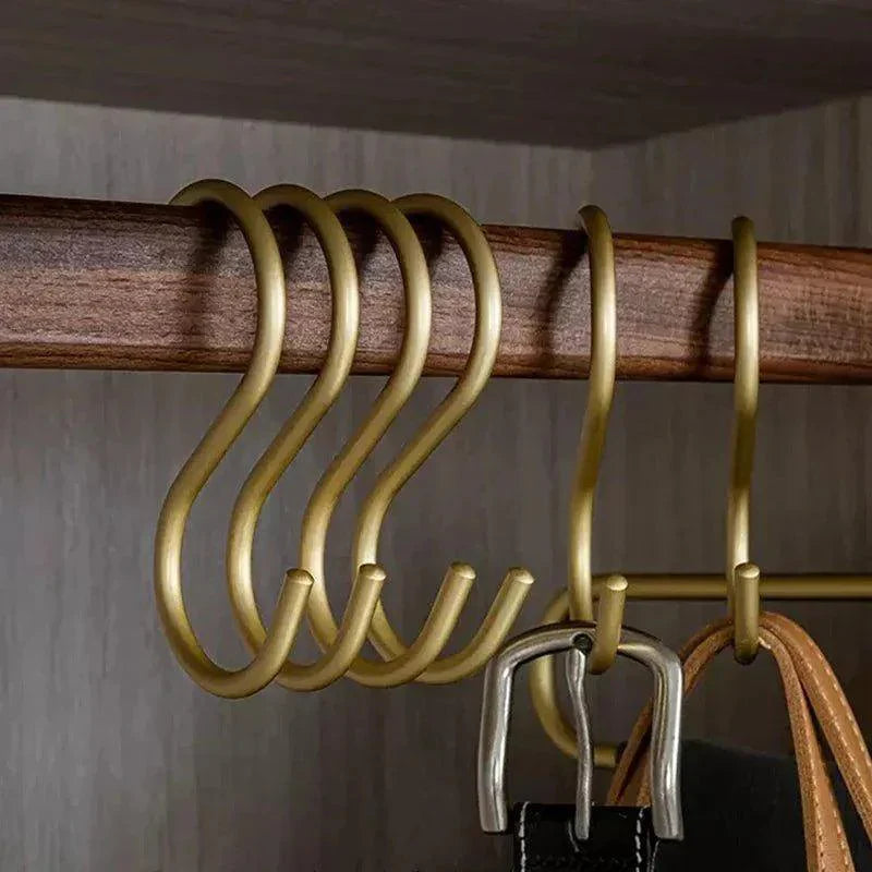 5 pcs Matte Gold/Silver Small S Shape Hook Holders │ Modern Practical Clothes Hanger