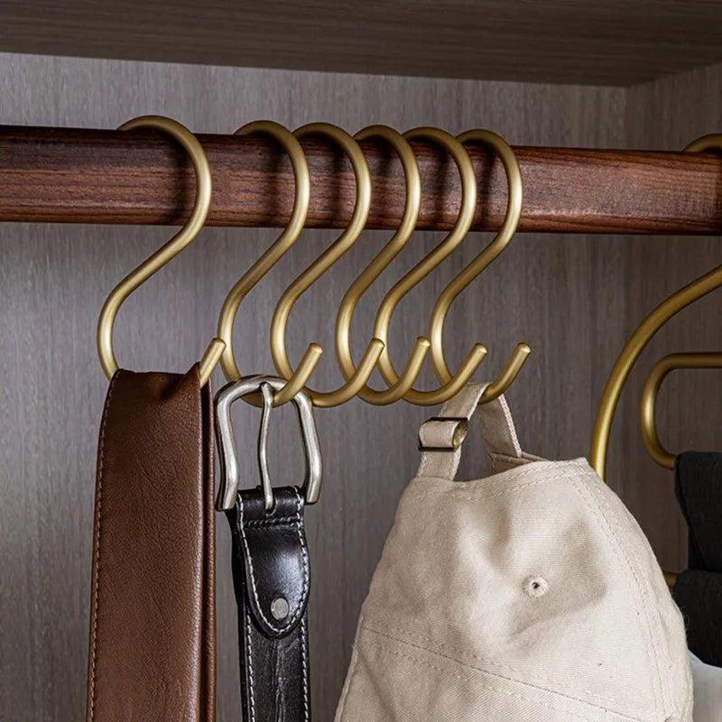 5 pcs Matte Gold/Silver Small S Shape Hook Holders │ Modern Practical Clothes Hanger
