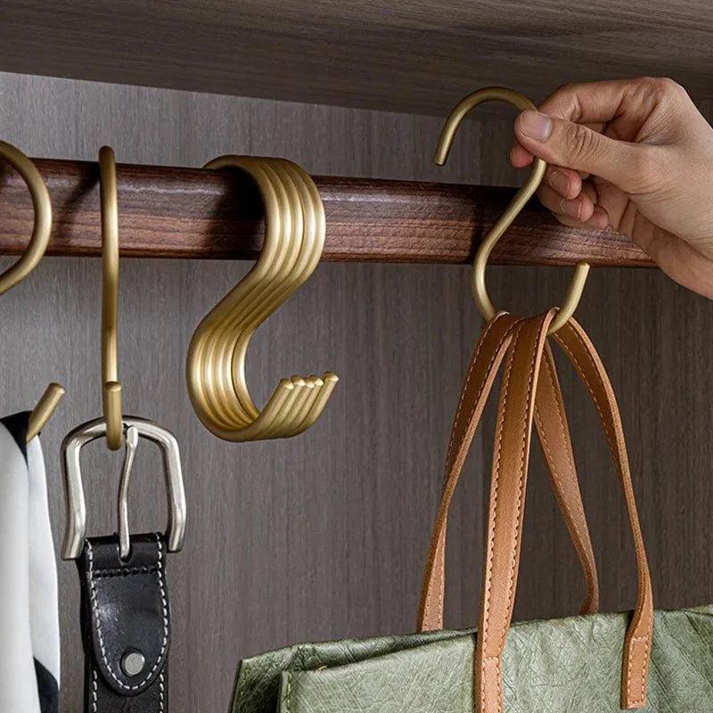 5 pcs Matte Gold/Silver Small S Shape Hook Holders │ Modern Practical Clothes Hanger