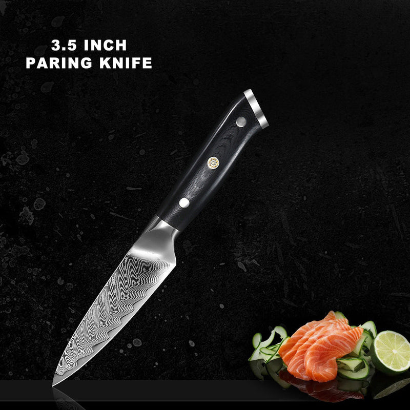 5-Piece Damascus Chef Knife Set with Carry Bag
