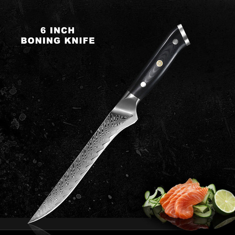 5-Piece Damascus Chef Knife Set with Carry Bag