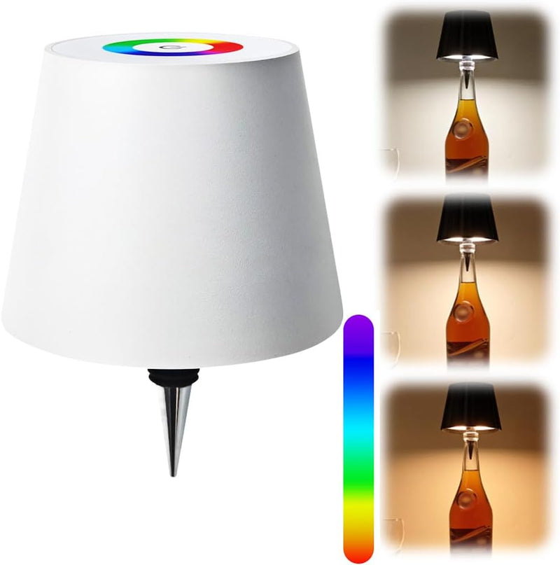 Wireless LED Wine Bottle Table Lamp – Rechargeable Vase-Style Light with Touch Switch for Bars, Dining Rooms, Desks & Soft Ambience