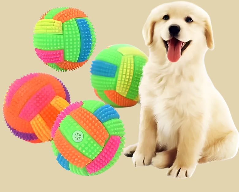 Glow-in-the-Dark Squeaky Dog Ball Toy – Light-Up Playtime for Pets, Easy to Clean!