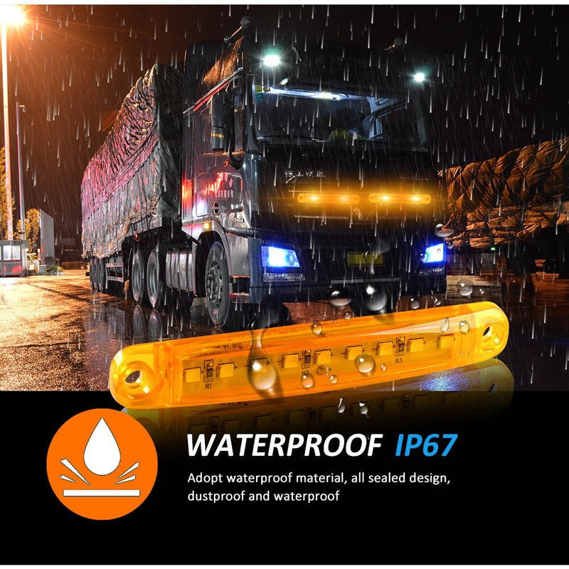 2PCS Led Warning Light 9 LEDs Indicator Car Side Sign Truck Light Lorry Warning Taillight Trailer Brake Lamp 12V 24V