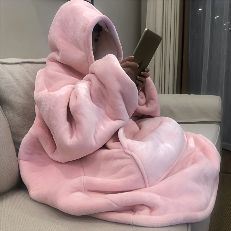 Wearable Double-Sided Hoodie Blanket – Ultra-Soft Reversible Pajama Sweatshirt for Snuggly Winter Comfort, Lounging, and Cozy All-Day Warmth