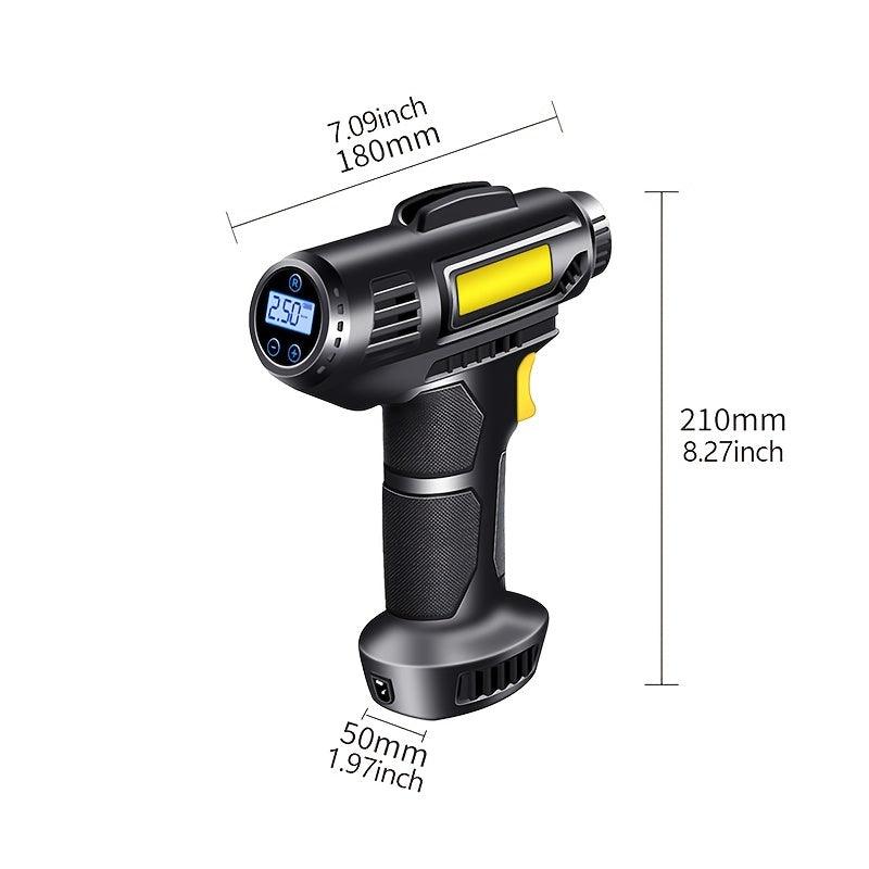 120W Portable Car Air Compressor, Wired/Wireless Handheld Car Inflatable Pump Electric,Automobiles Tire Inflator With LED Light For Car
