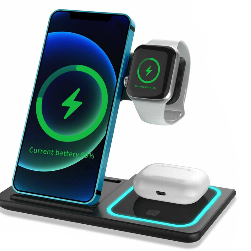 3-in-1 Wireless Car Charging Station for iPhone, iWatch, Samsung AirPods - Essential for RV Travel