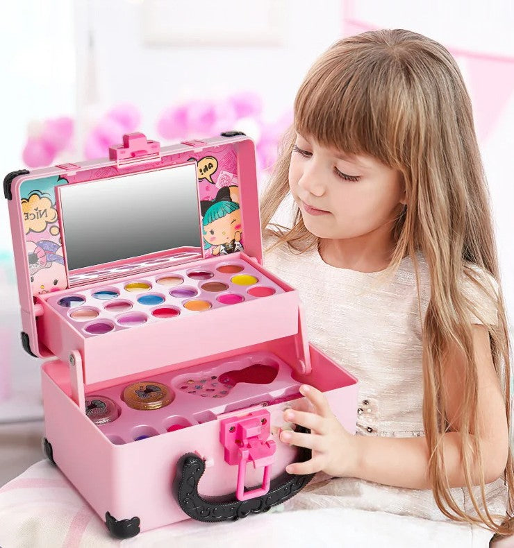 Children’s Makeup Pretend Play Set – Safe Non-Toxic Princess Cosmetic Box Toy with Lipstick, Eyeshadow, and Imaginative Fun
