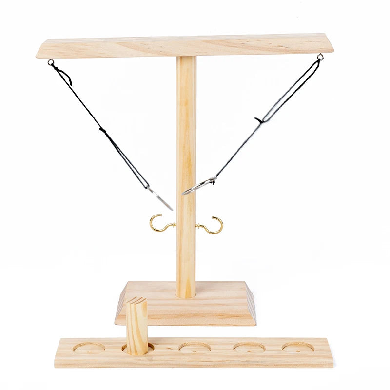 Wooden Ring Toss Game – Adjustable Tabletop Set for Competitive Outdoor Play