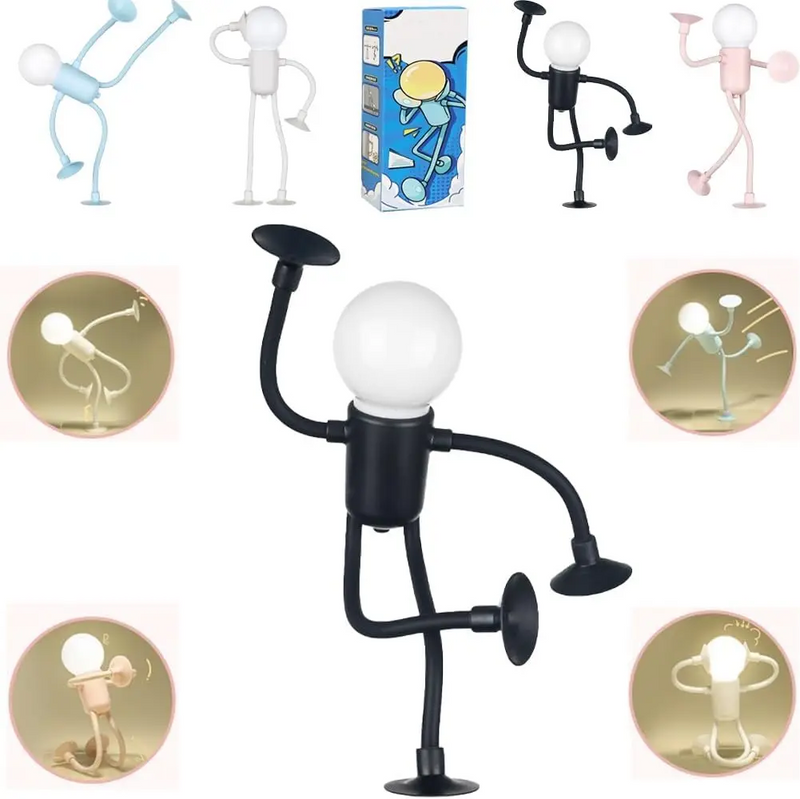 DIY Flexible Sportsman Nightlight – Adjustable Fun Suction Cup Lamp for Bedroom & Holiday Decor
