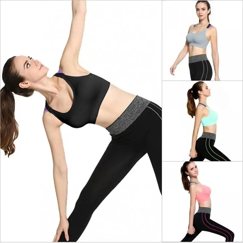 Shockproof Cross-Back Sports Bra – Push-Up, Breathable Workout Bra for Maximum Support During Running, Gym & Yoga Sessions