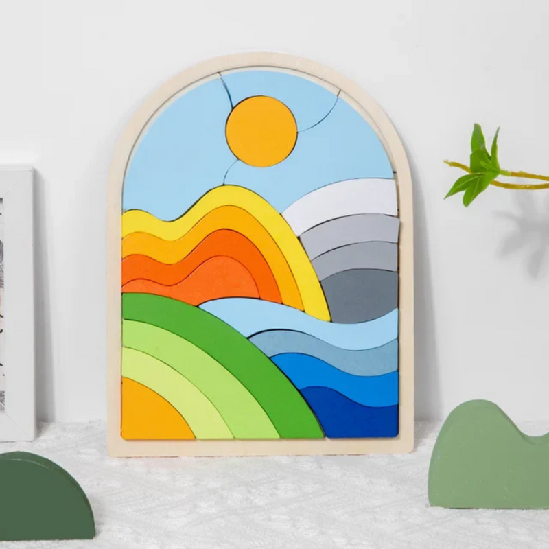 Woody Puzzle blocks | Rainbow cubes magic for children