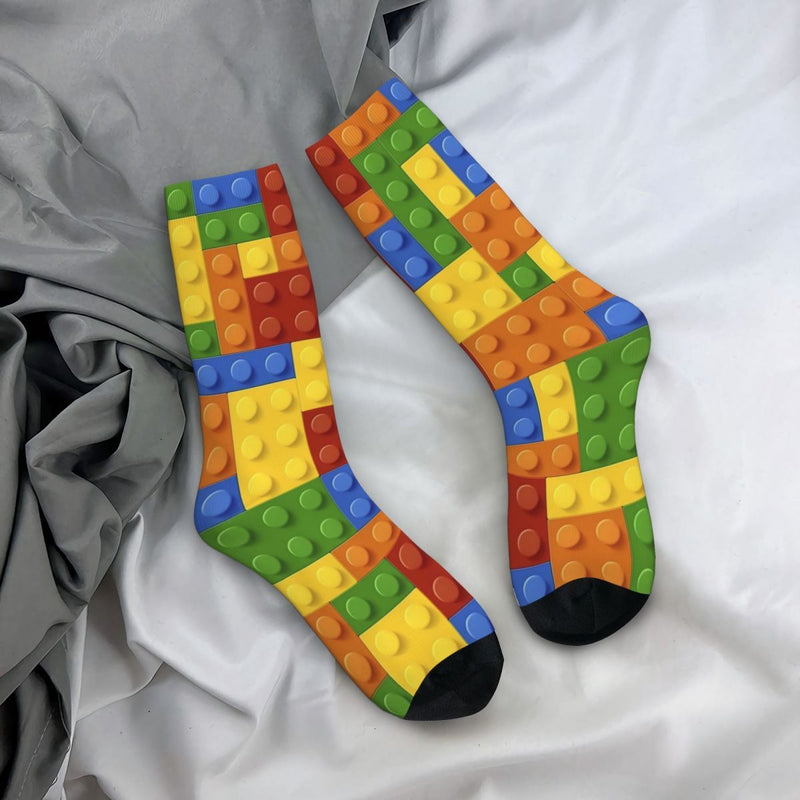 Colorful Cartoon Knit Socks – Novelty Crew Socks in Fun Print, 300g/m² Polyester with 5% Elastane for Cozy Statement Style