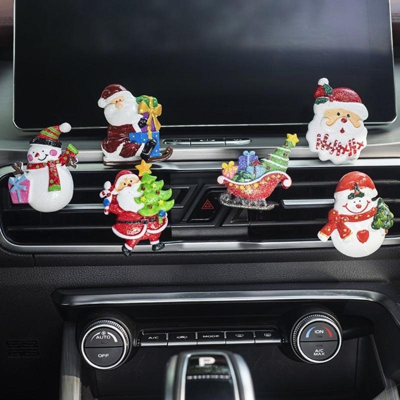 6 Style Car Perfume Santa Claus Air Outlet Clip Freshener Fragrance-Aromatherapy Air Conditioning Christmas Ornaments Decoration