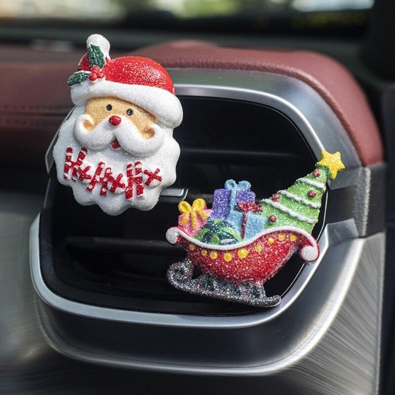 6 Style Car Perfume Santa Claus Air Outlet Clip Freshener Fragrance-Aromatherapy Air Conditioning Christmas Ornaments Decoration
