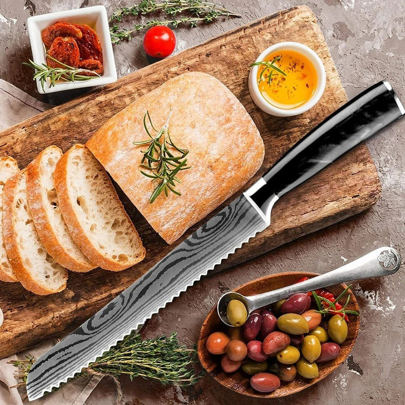 6-Piece Kitchen Knives Set with Knife Block