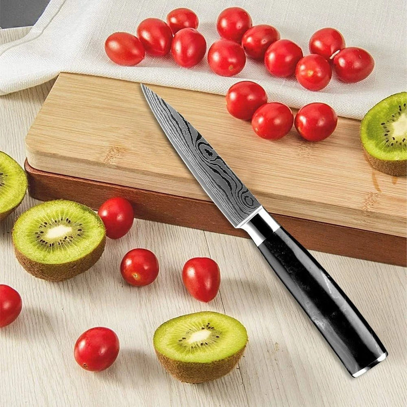 6-Piece Kitchen Knives Set with Knife Block